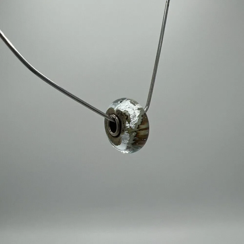 Trollbeads Translucent Silver And Tan Bead